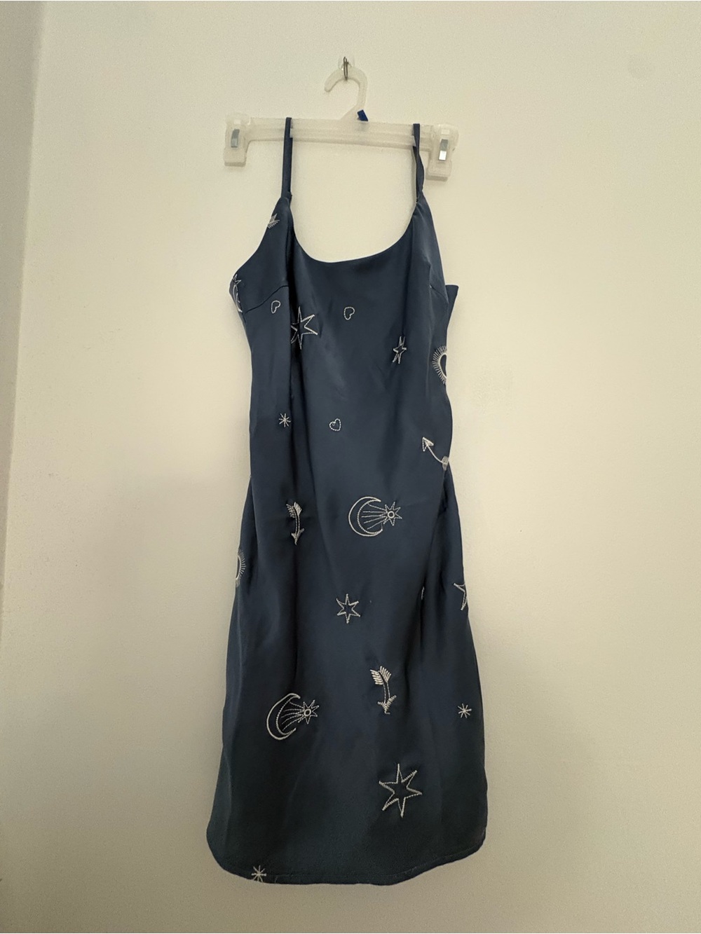 Le Lis Navy Satin Slip Dress